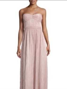 LAUNDRY BY SHELLI SEGAL LOS ANGELES FOIL PLEATED GOWN "PINK NECTAR" WOMENS 2